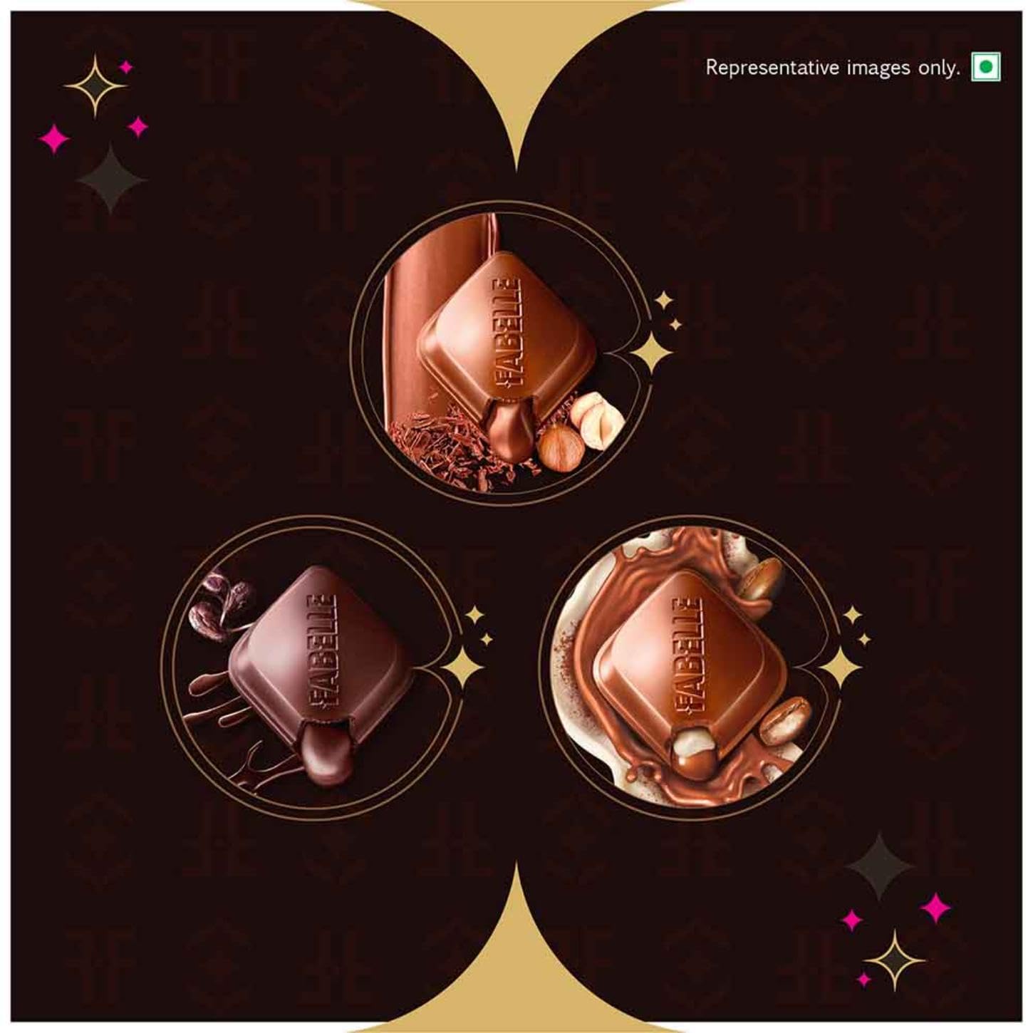 Fabelle The Bars Trilogy - Christmas Chocolate Gift Pack, 3 Assorted Large Luxury Chocolate Bars, Premium Packaged Gift Chocolate Box, Centre-Filled Bars, Best Christmas Gift For Family, 388g – view 6