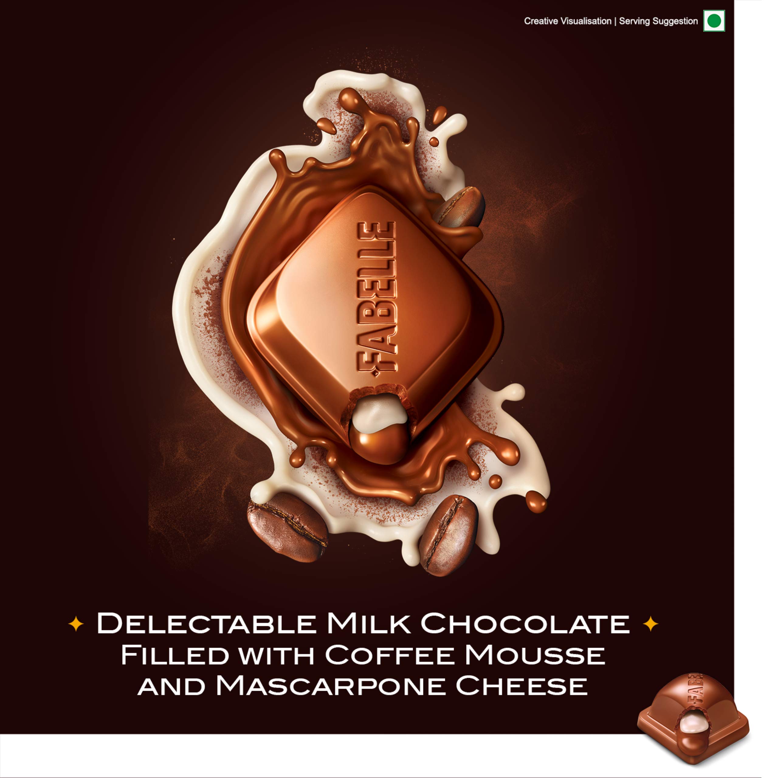 Fabelle Tiramisu, Luxury Milk Chocolate Bar Filled with Coffee Mousse and Mascarpone Cheese, 131 g – view 4