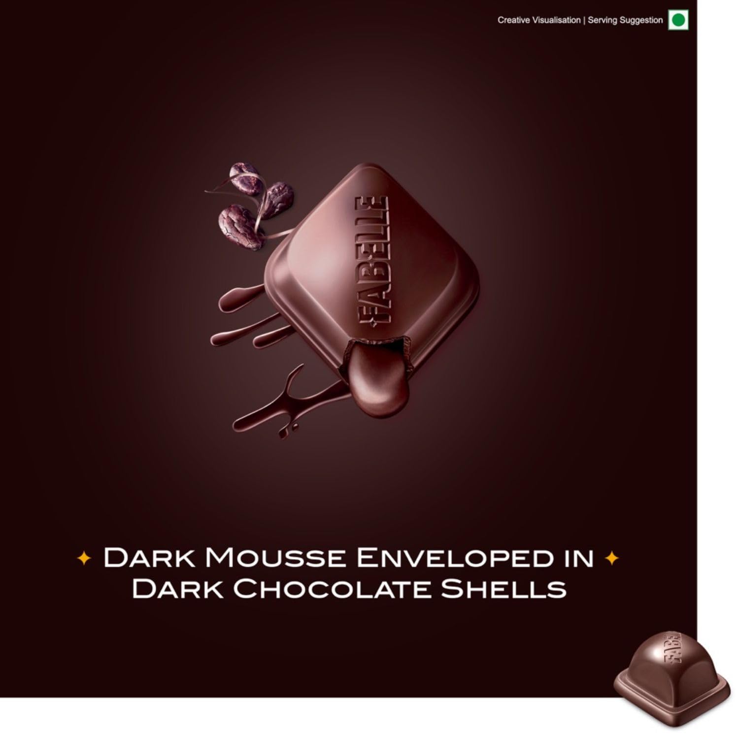 Fabelle Intense Dark - Chocolate, Large Luxury Dark Chocolate Bar with 84% Intense Dark Choco Mousse,130g – view 6
