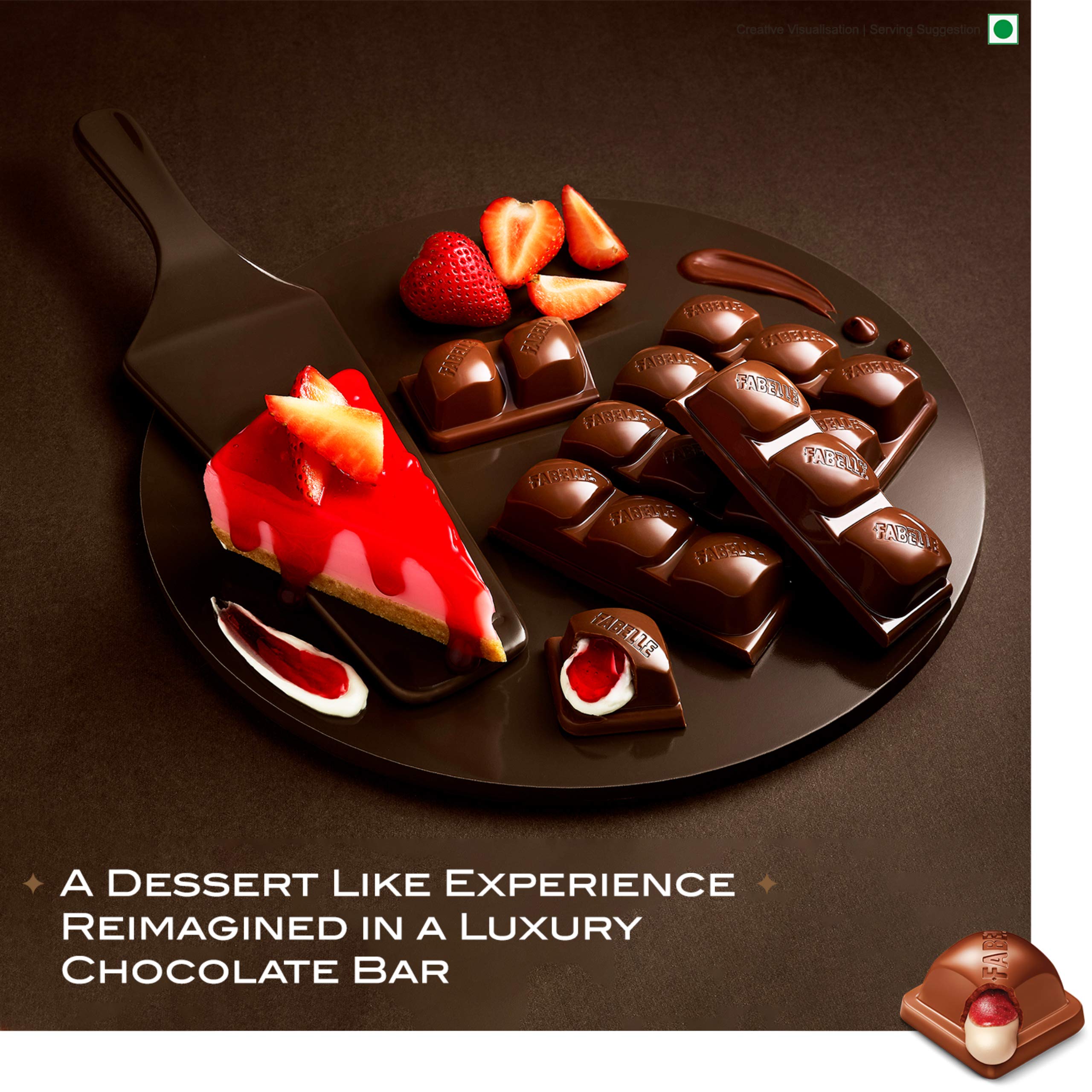 Fabelle Strawberry Cheesecake, Luxury Milk Chocolate Centre Filled Bar with Strawberry and Cheese Mousse, 131 g – view 7