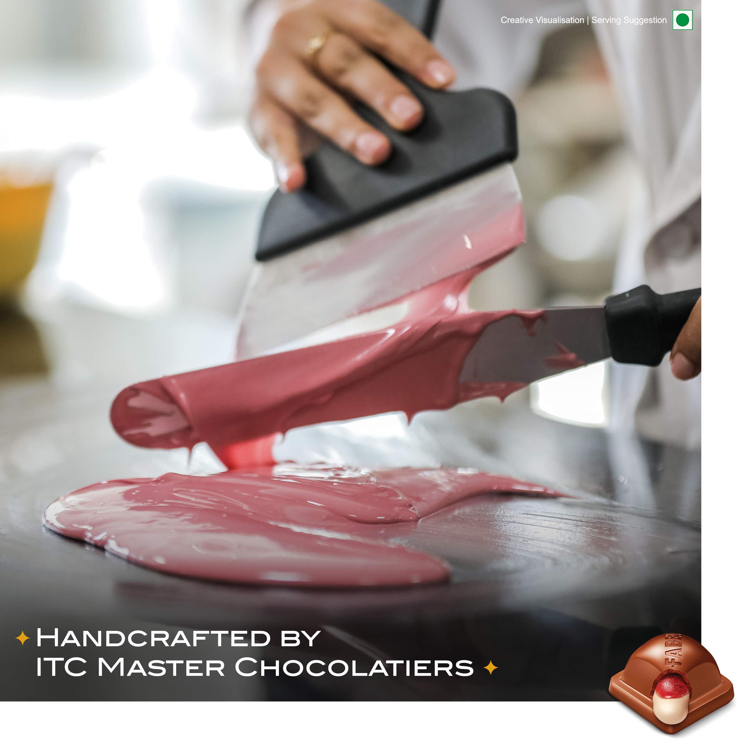 Fabelle Strawberry Cheesecake, Luxury Milk Chocolate Centre Filled Bar with Strawberry and Cheese Mousse, 131 g – view 8