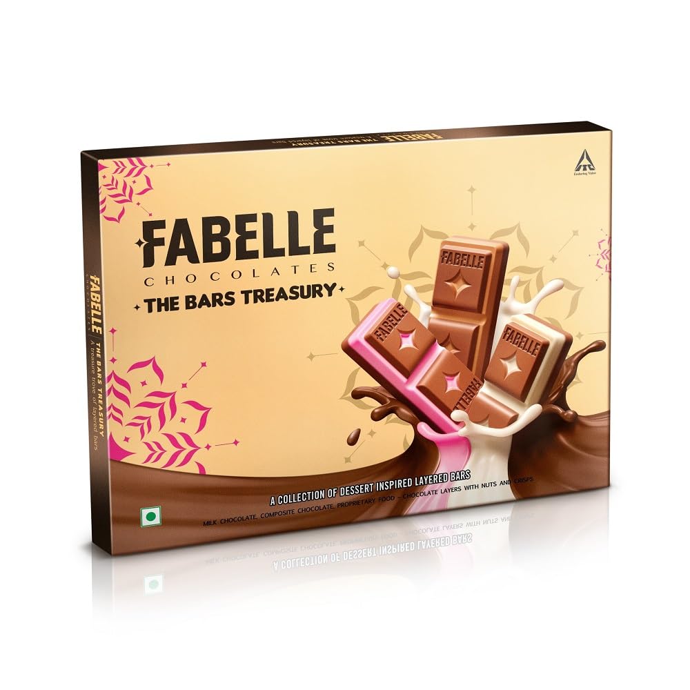 Fabelle chocolate gift box with 24 assorted layered bars
