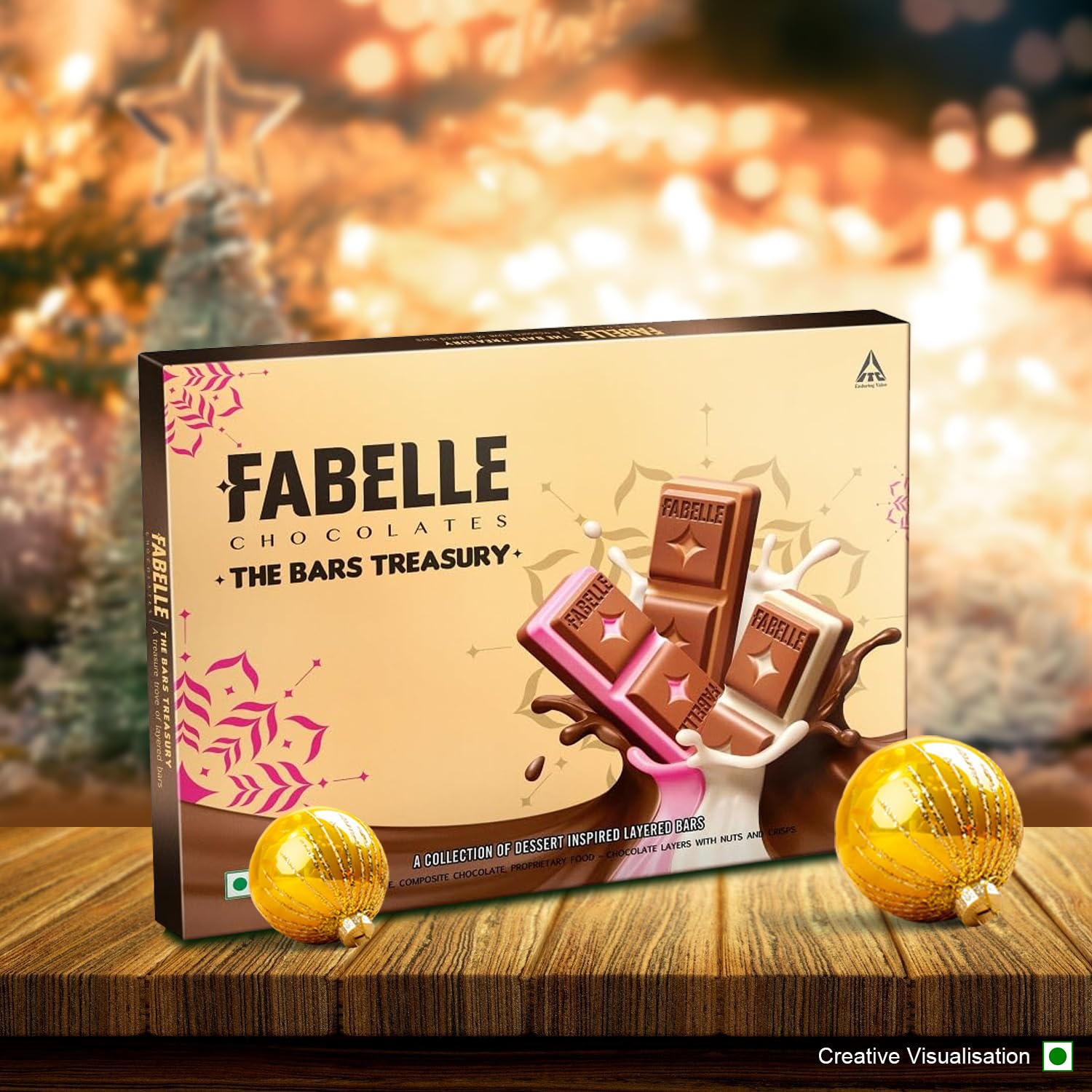 Fabelle The Bars Treasury, Chocolate Gift Pack, 24 Assorted Layered Chocolate Bars, Premium Packaged, Best Christmas Gift for Family, 168g – view 2