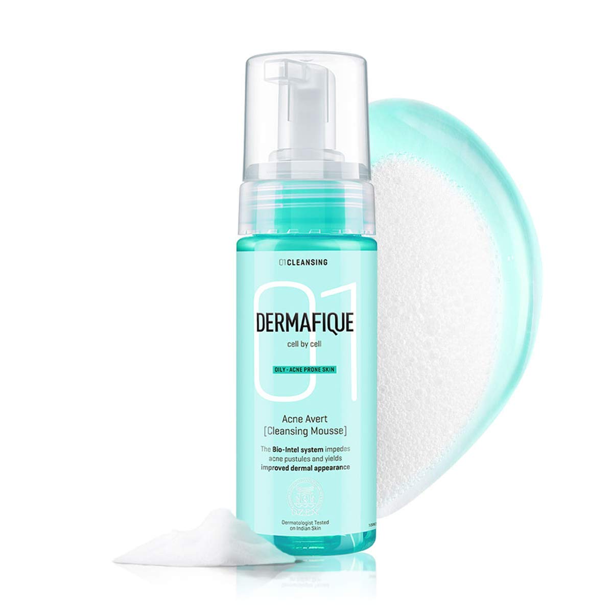 Dermafique acne cleansing mousse face wash bottle 150 ml
