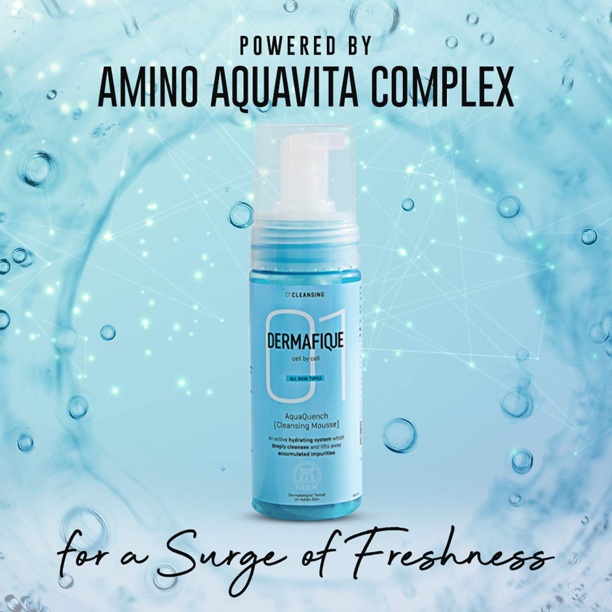 Dermafique Aquaquench Cleansing Mousse, 150 ml - For Dry Skin - Foaming Face Wash- For Deep Cleansing and Hydration - Paraben free, SLES-free - Dermatologist Tested – view 5
