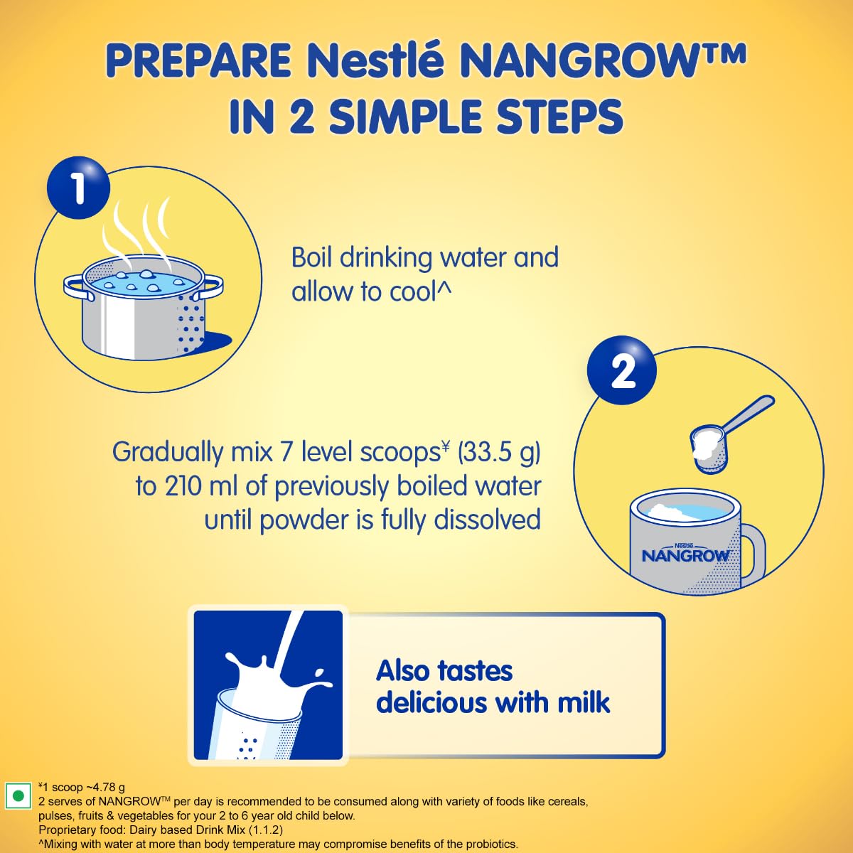 Nangrow Nutritious Milk Drink Powder for Children 2-6 Years, Creamy Vanilla, 400 g – view 7