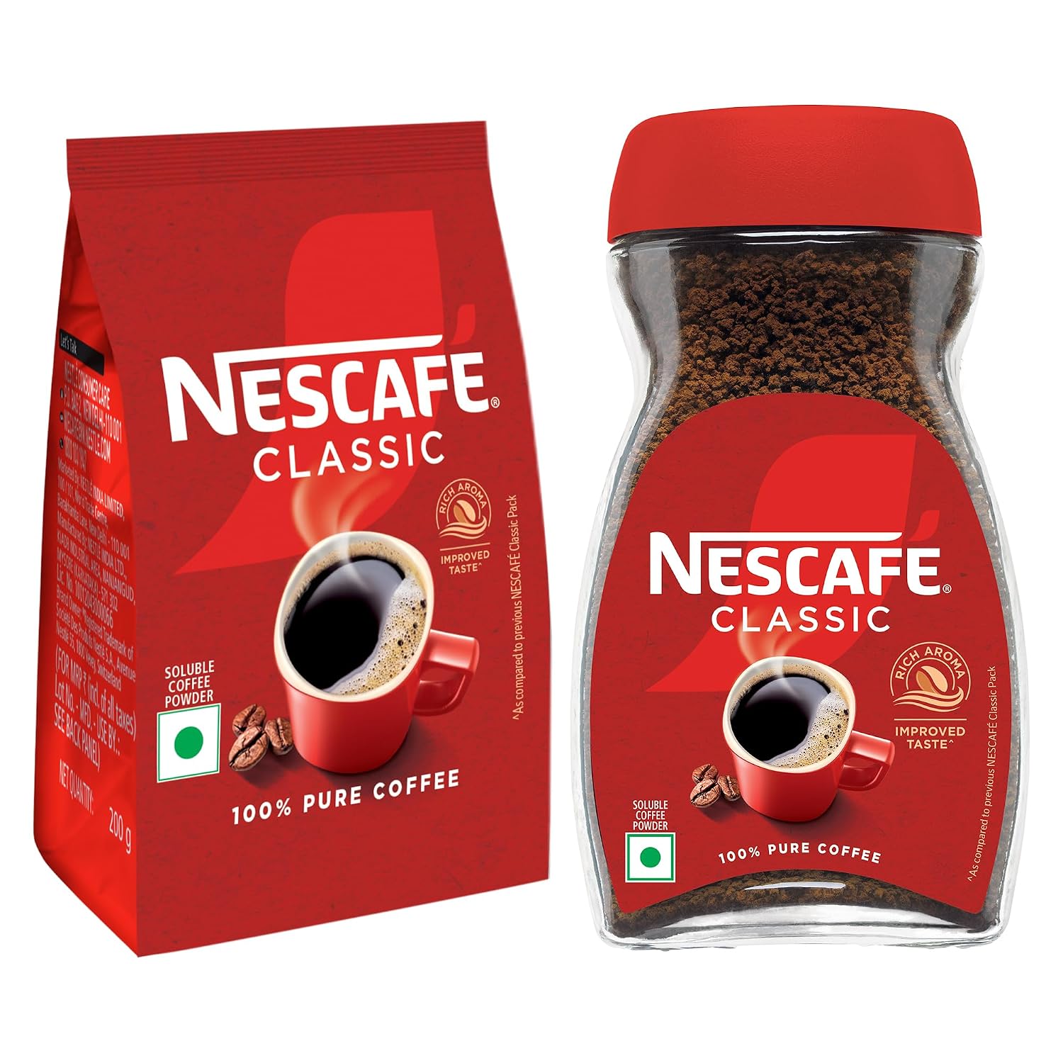 Nescafe Classic instant coffee powder jar front pack shot