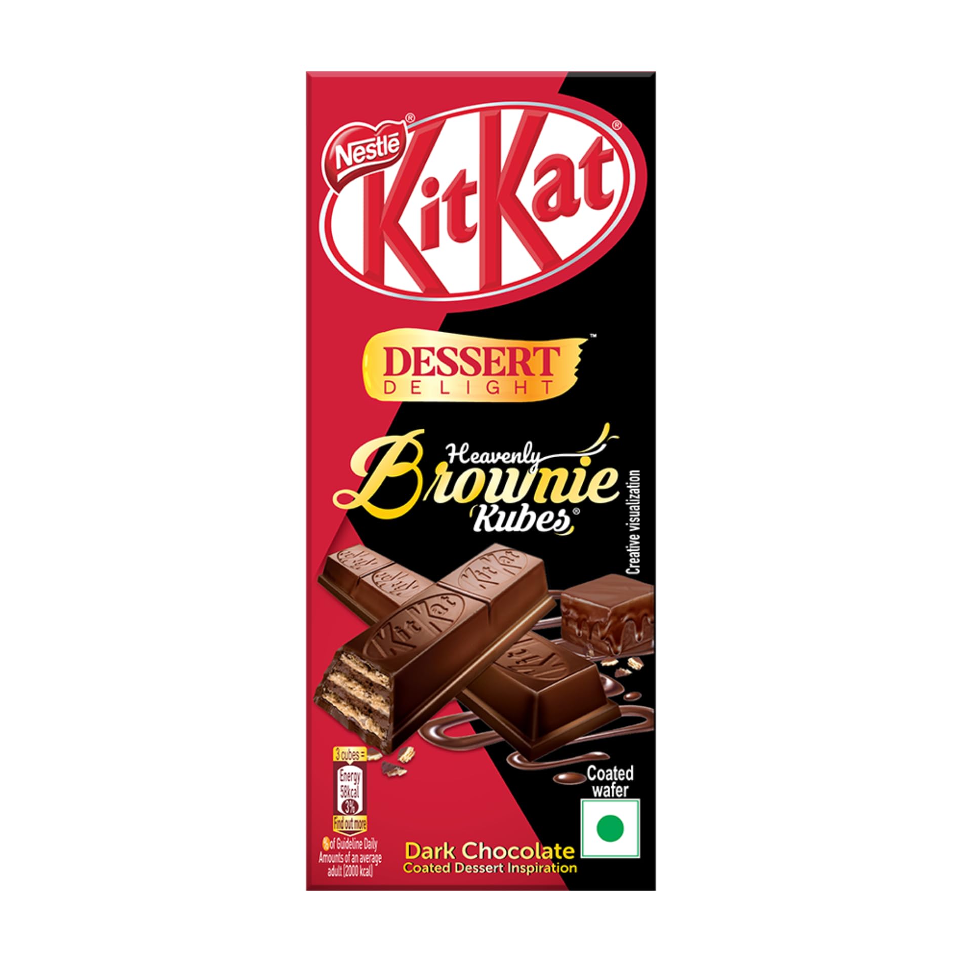 KIT KAT Nestle Dessert Delight, Heavenly Brownie Kubes Wafer Coated With Dark Chocolate Tablets 50 G Pack Of 12 Units , 600 Gram – view 6
