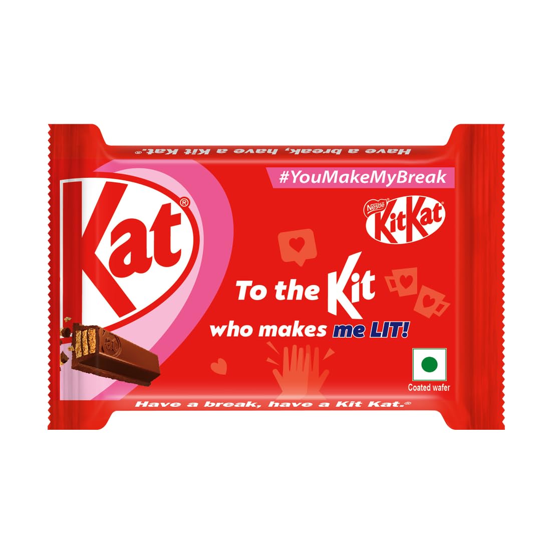 KitKat Love Break, 4 Finger, Chocolate Coated Wafer, Pack Of 21 Units x 38.5 G Each, 808.5 G – view 6