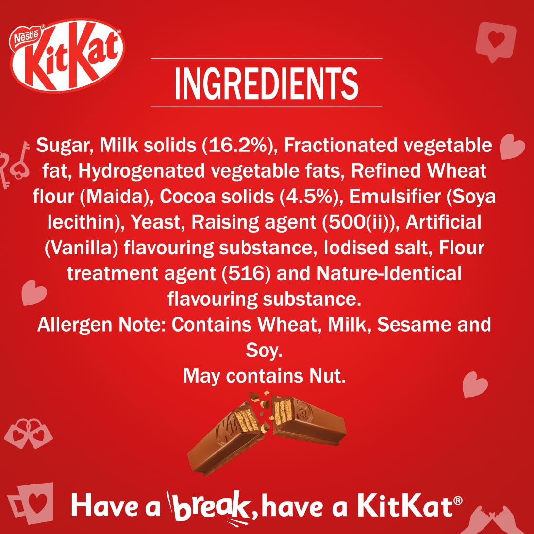 KitKat Love Break, 4 Finger, Chocolate Coated Wafer, Pack Of 21 Units x 38.5 G Each, 808.5 G – view 7