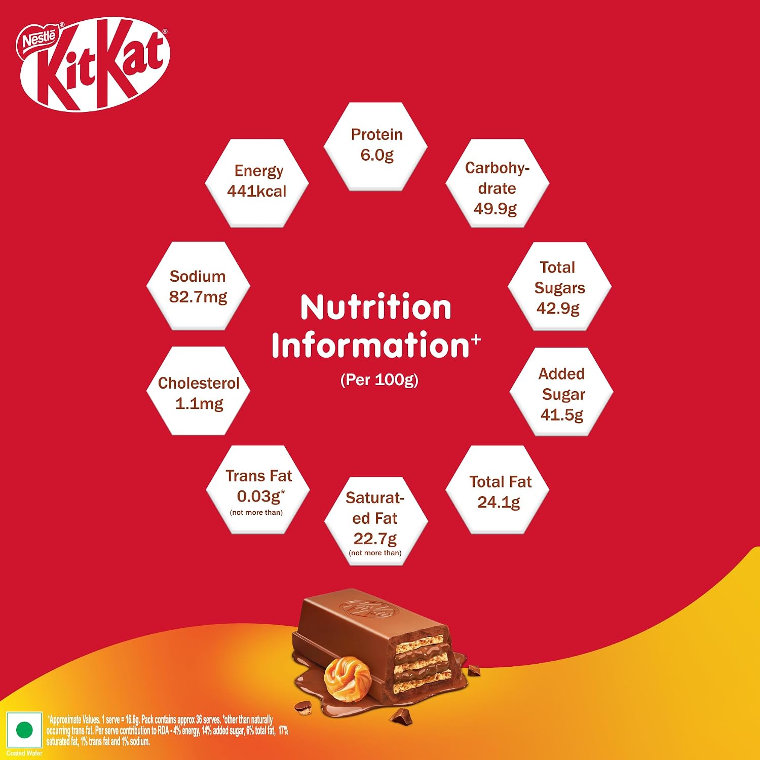 Kit Kat Delights Caramel Chocolate Coated Wafer Bars, 600 g, Pack of 12 – view 4
