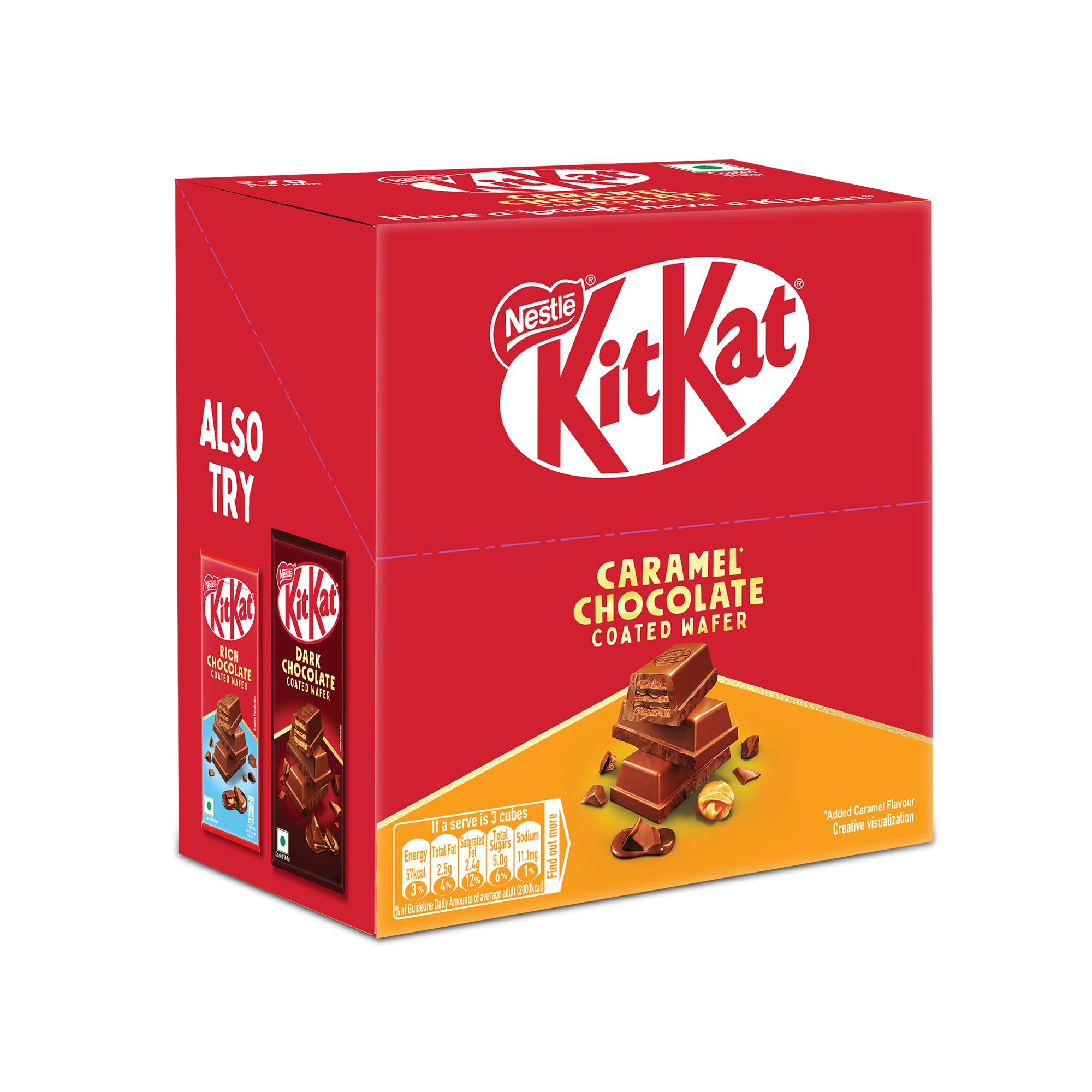 KIT KAT Nestlรฉ Caramel Chocolate Coated Wafer, 50G X 12 Units, 600 G