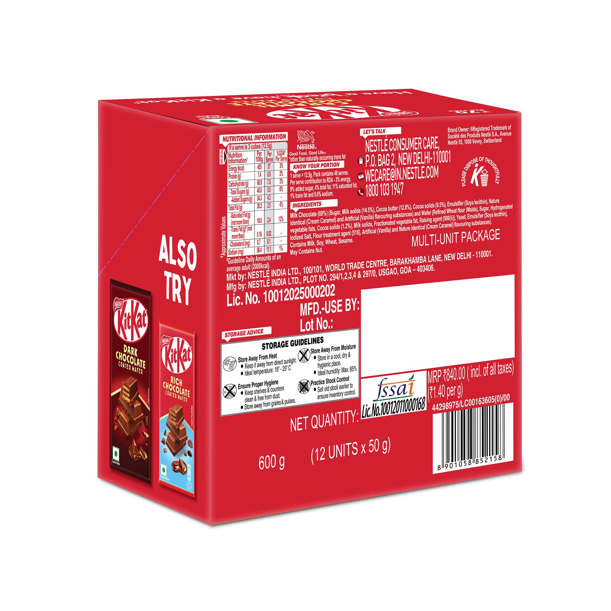 KIT KAT Nestlé Caramel Chocolate Coated Wafer, 50G X 12 Units, 600 G – view 4