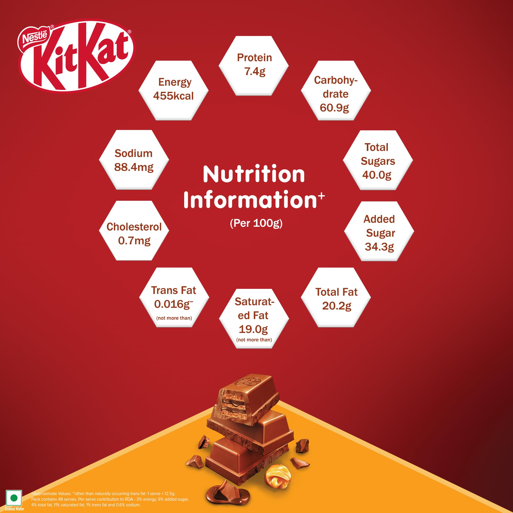 KIT KAT Nestlé Caramel Chocolate Coated Wafer, 50G X 12 Units, 600 G – view 6