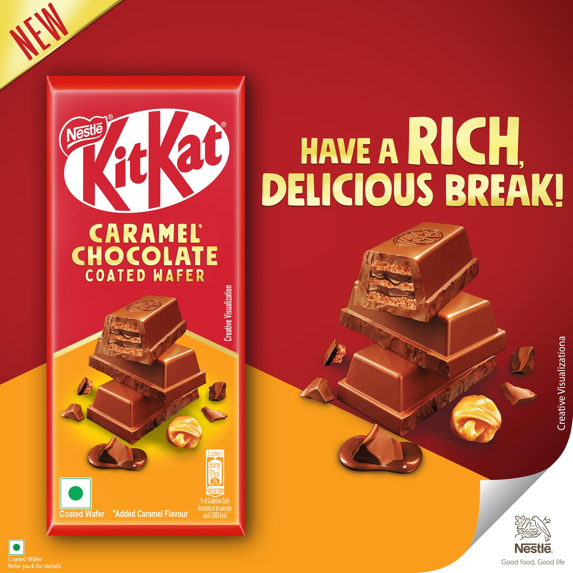 KIT KAT Nestlé Caramel Chocolate Coated Wafer, 50G X 12 Units, 600 G – view 7