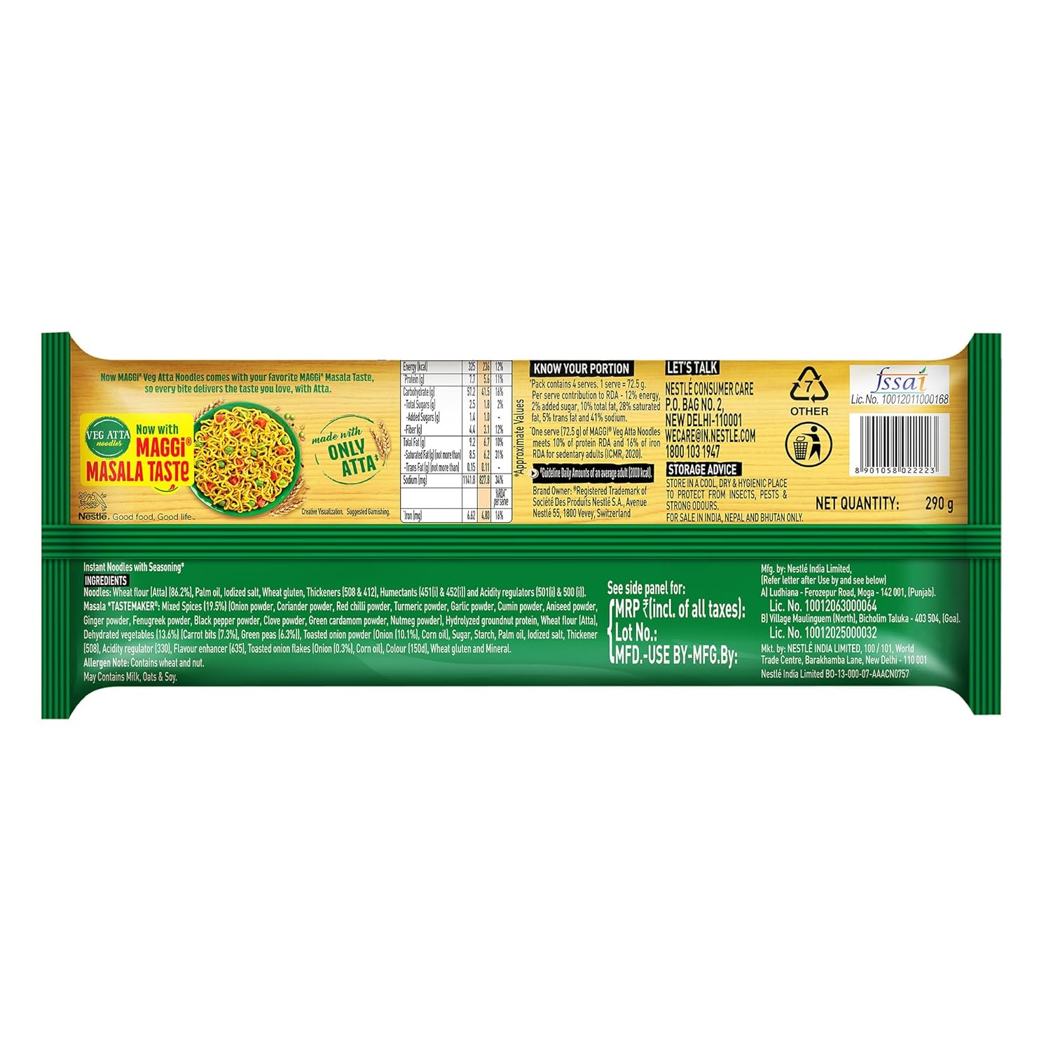 Maggi Veg Atta Noodles, Masala Taste, 290g – view 2
