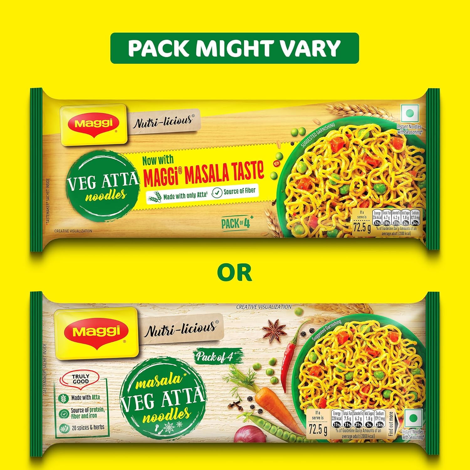 Maggi Veg Atta Noodles, Masala Taste, 290g – view 3