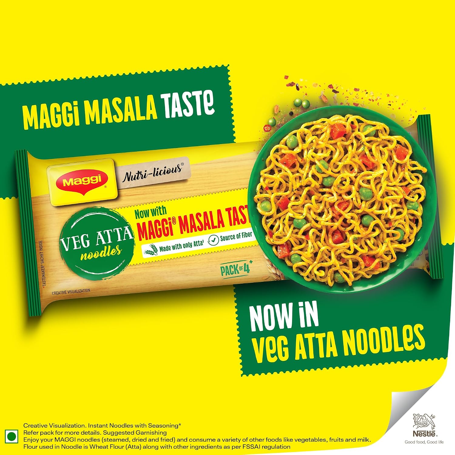 Maggi Veg Atta Noodles, Masala Taste, 290g – view 6