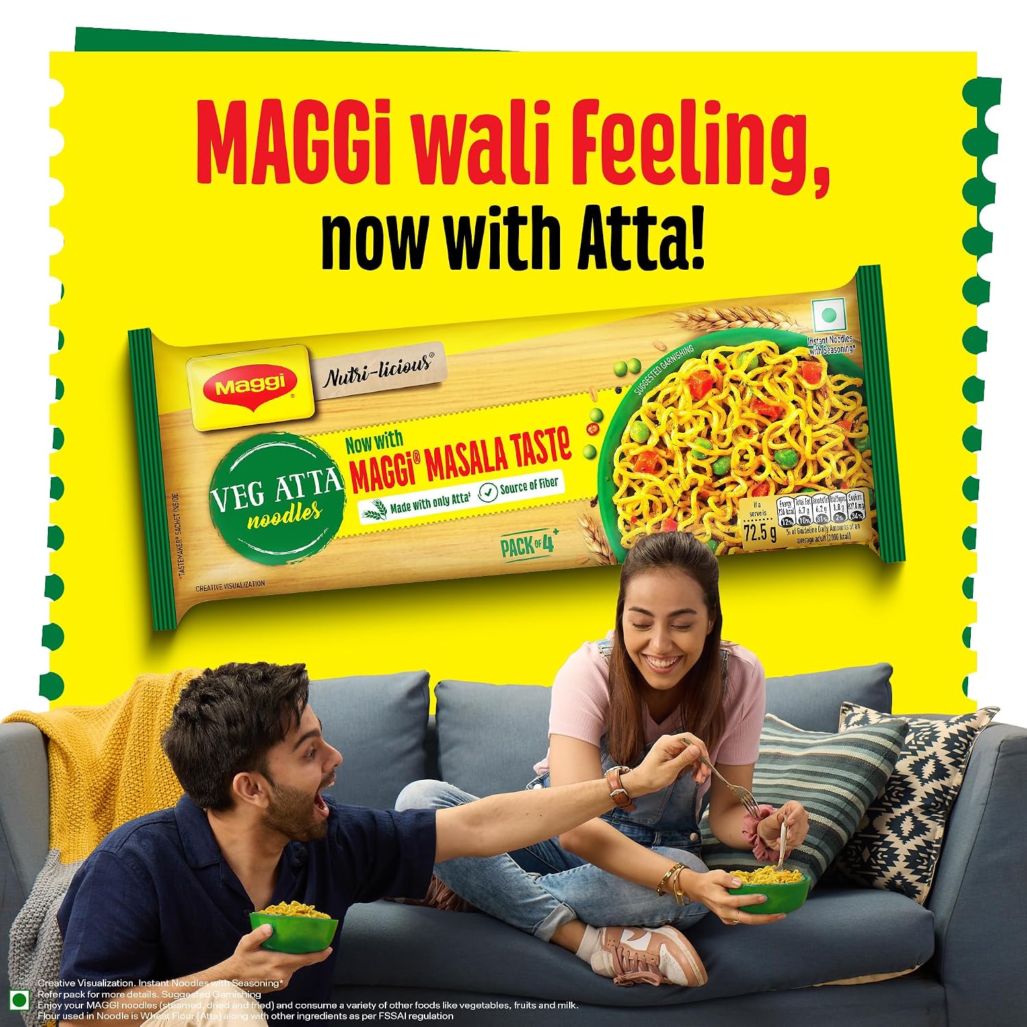 Maggi Veg Atta Noodles, Masala Taste, 290g – view 7