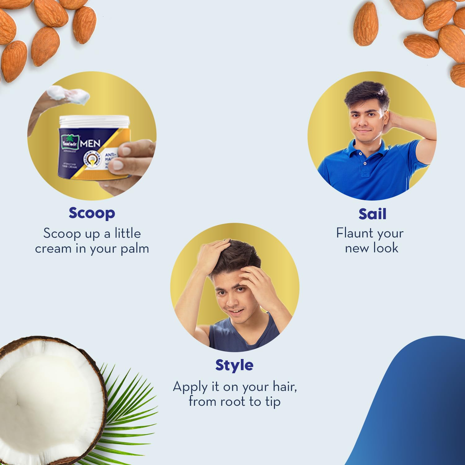Parachute Advansed Hair Cream for Men Anti Hairfall, Non-Sticky Oil Replacement, 100g (Pack of 3) – view 4