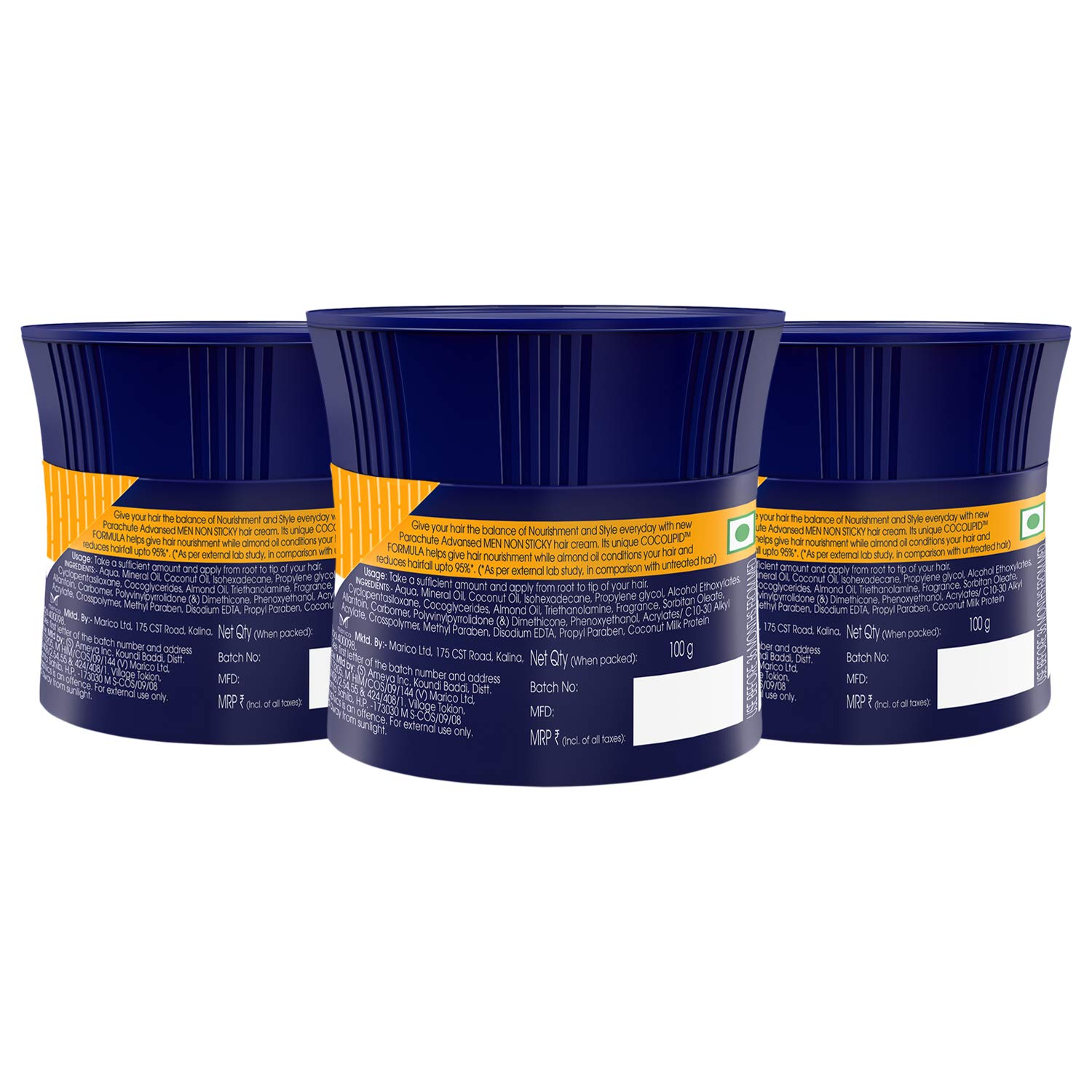 Parachute Advansed Hair Cream for Men Anti Hairfall, Non-Sticky Oil Replacement, 100g (Pack of 3) – view 6
