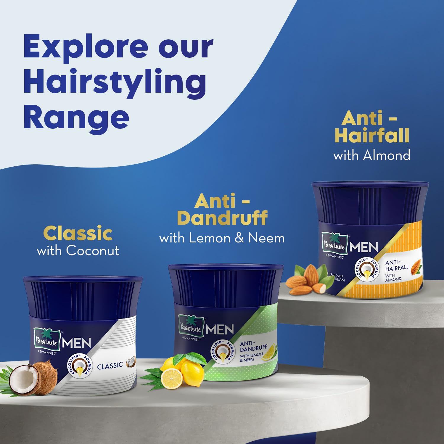 Parachute Advansed Hair Cream for Men Anti Hairfall, Non-Sticky Oil Replacement, 100g (Pack of 3) – view 5