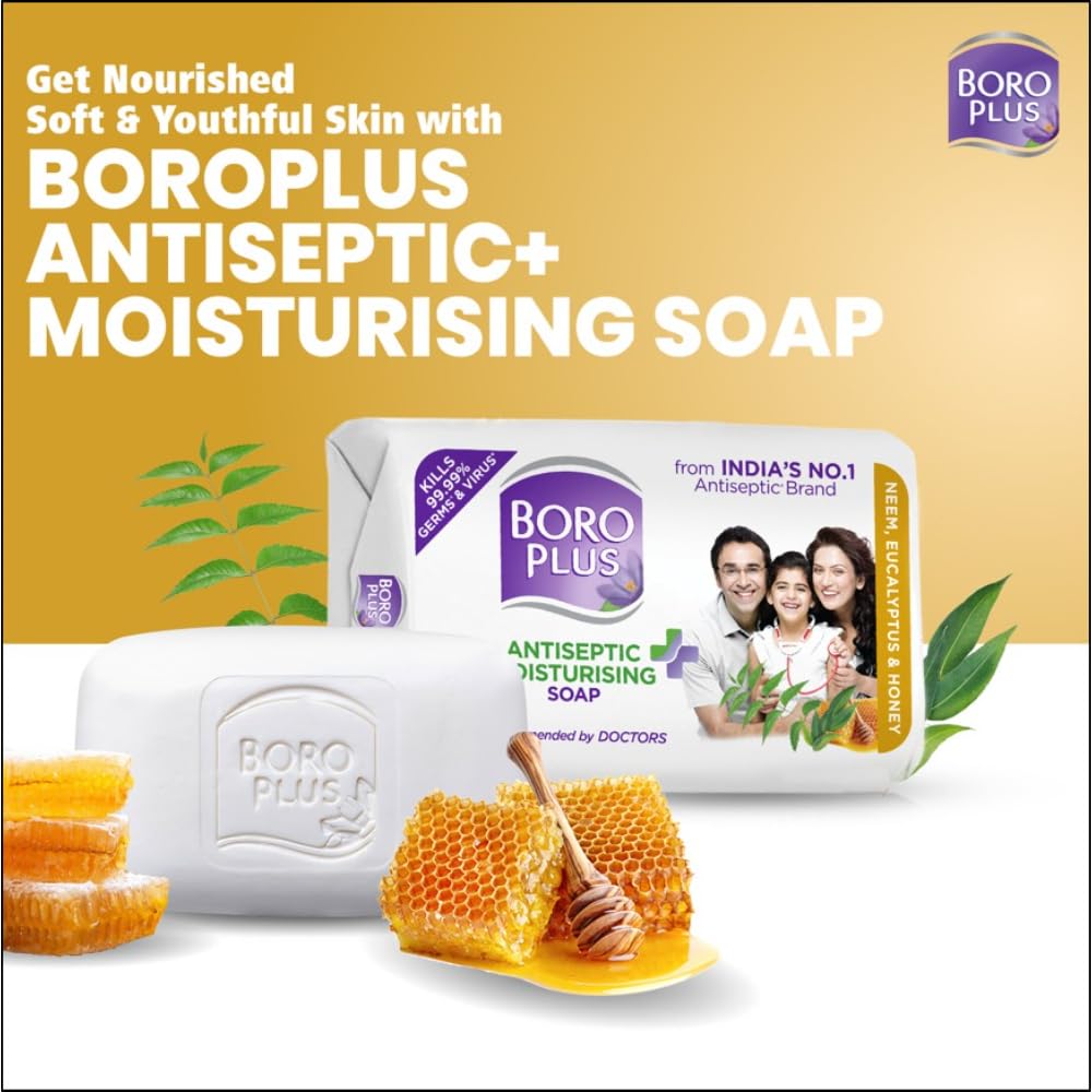 Boroplus Antiseptic & Moisturising Bathing Soap with Neem, Eucalyptus & Honey, 125 g, Pack of 6 – view 8