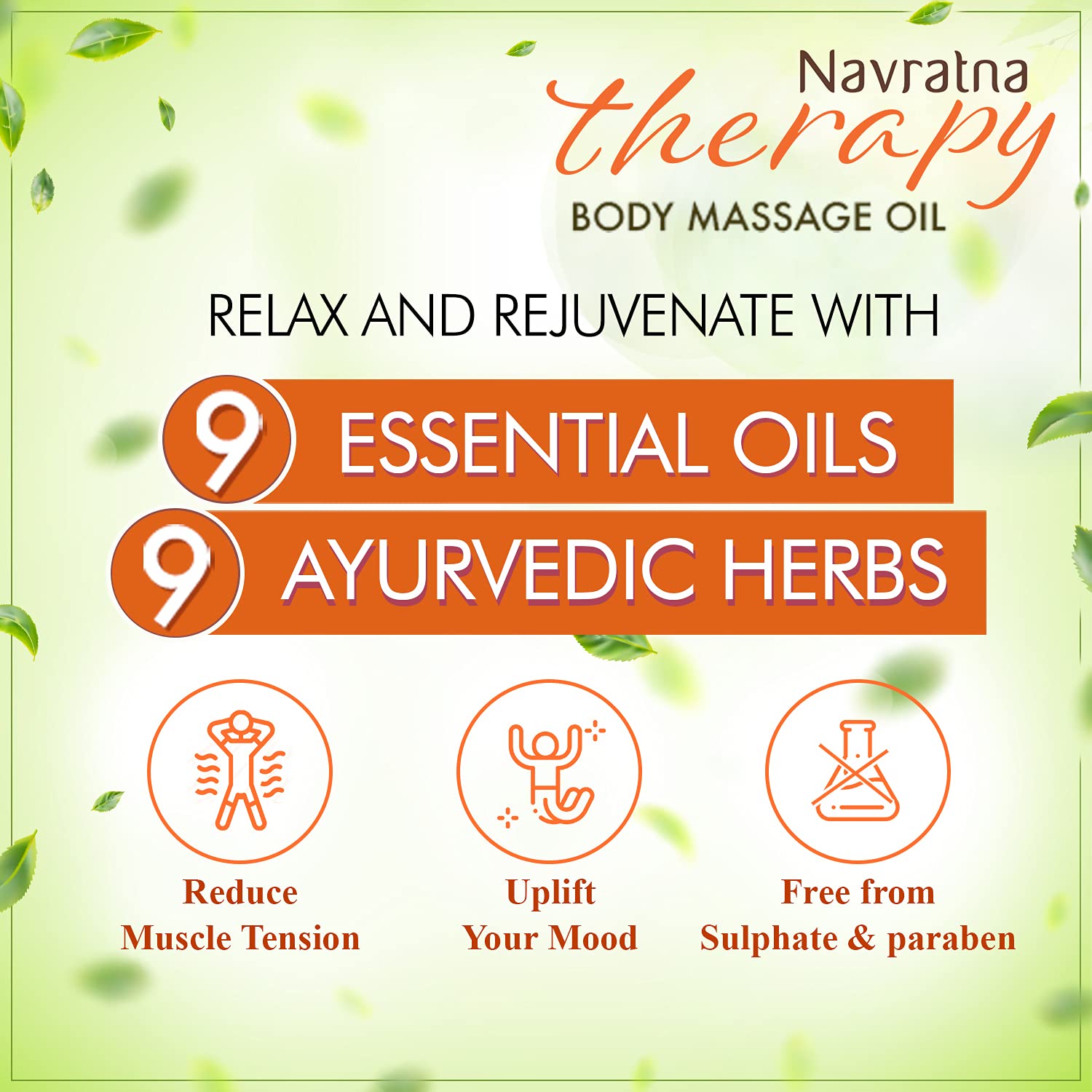Navratna Therapy Ayurvedic Body Massage Oil – view 3