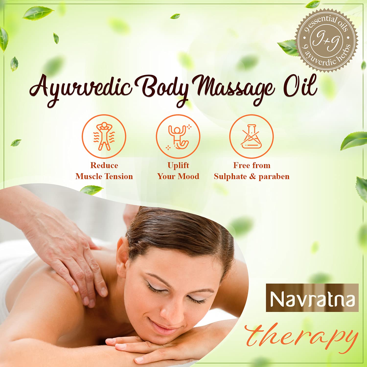 Navratna Therapy Ayurvedic Body Massage Oil – view 6