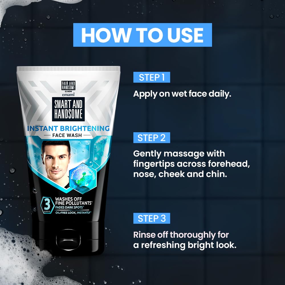 Smart And Handsome Face Wash, Instant Brightening, Instant Freshness, 150g – view 5
