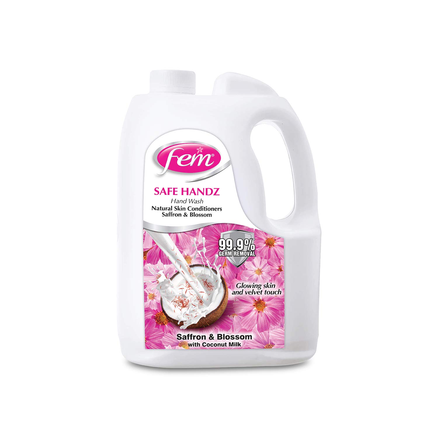 Large FEM Safe Handz liquid hand wash 5L canister pack