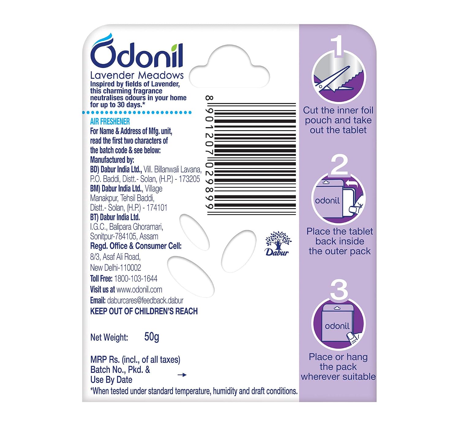 Odonil Air Freshener Tablet 50g - Lavender Meadows – view 2