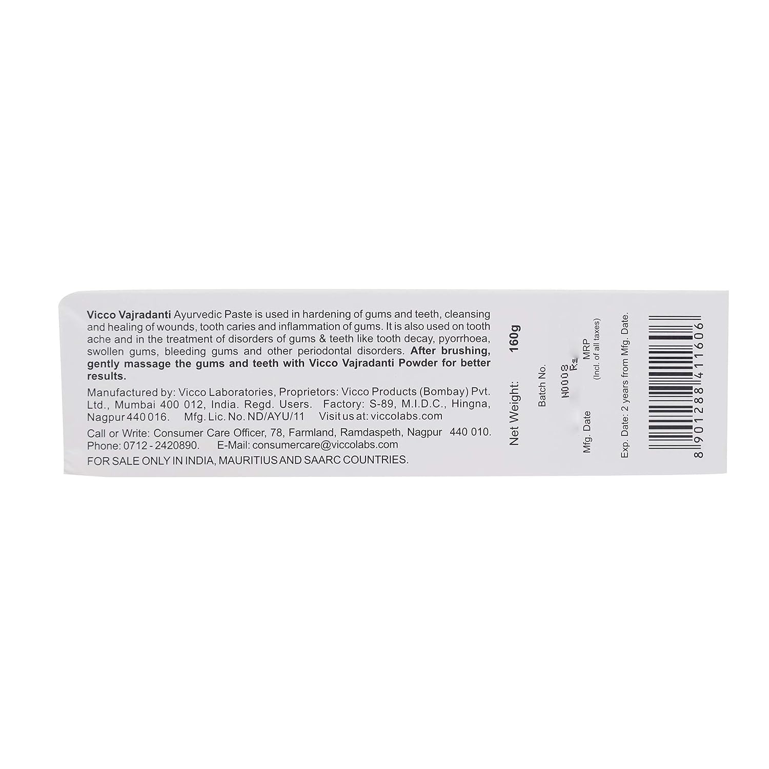 VICCO Vajradanti Ayurvedic Toothpaste, Dalchini Flavour, 160 g – view 2