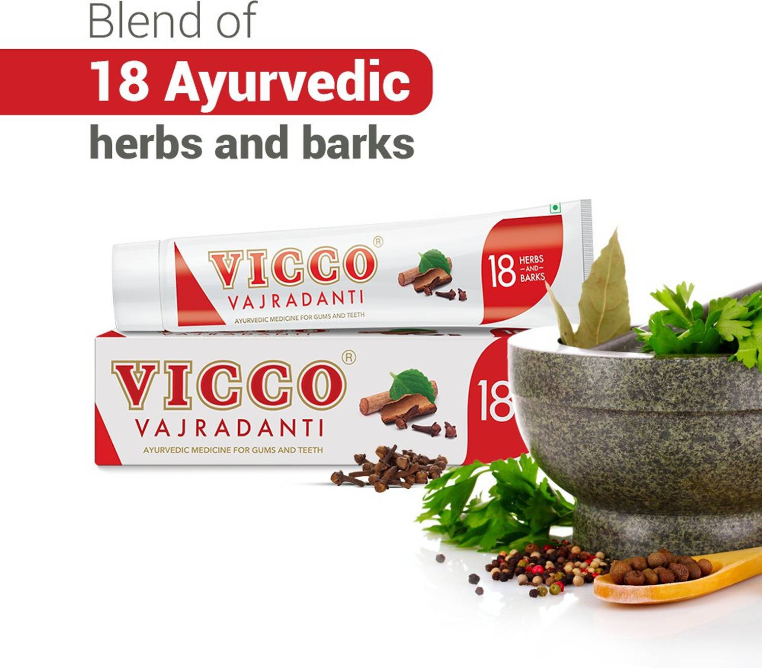 Vicco Vajradanti Paste with 18 Herbs & Barks – view 2