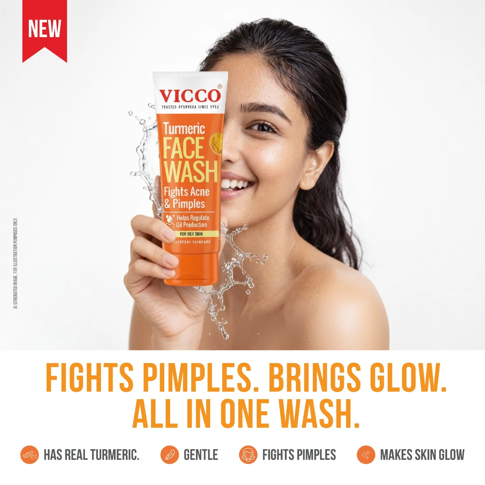 Vicco Turmeric Foam Base Facewash Pack of 2, 70 g Each – view 4