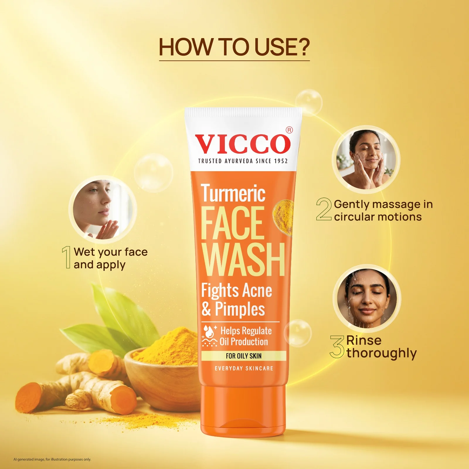 Vicco Turmeric Foam Base Facewash Pack of 2, 70 g Each – view 3