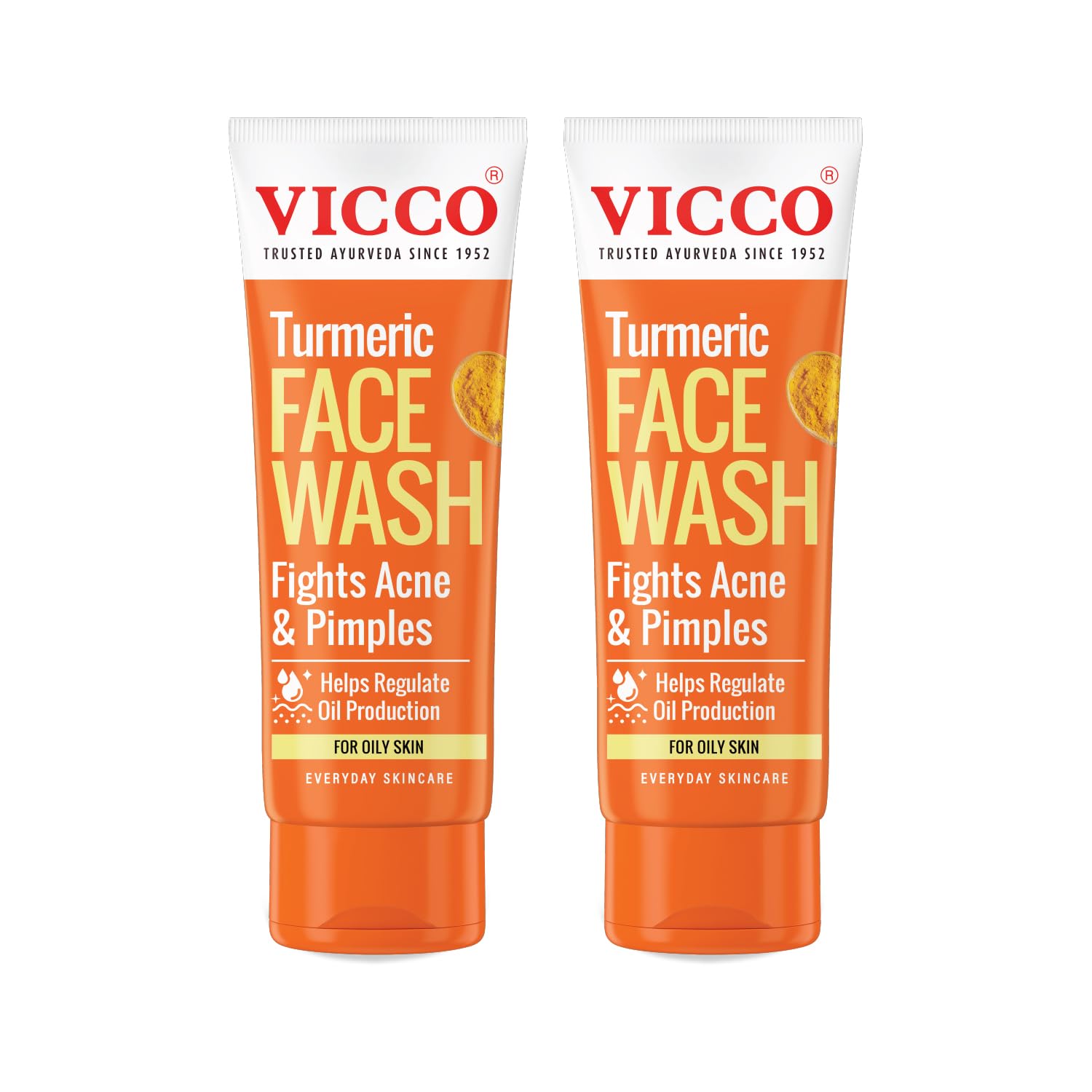 Vicco Turmeric With Foam Base Facewash 100gm Pack of 2