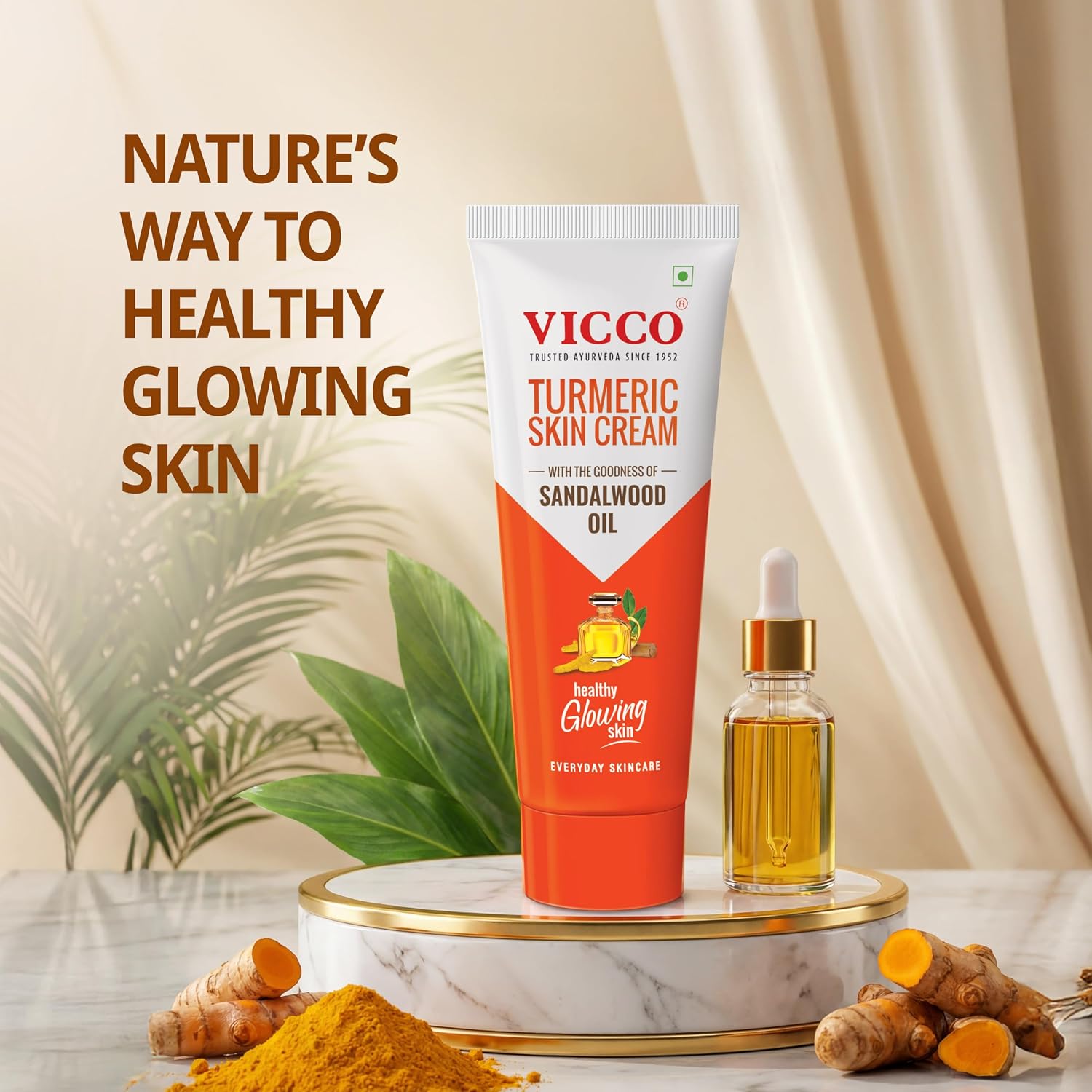 Vicco Turmeric Skin Cream with Turmeric & Sandalwood Oil, 70 g – view 6