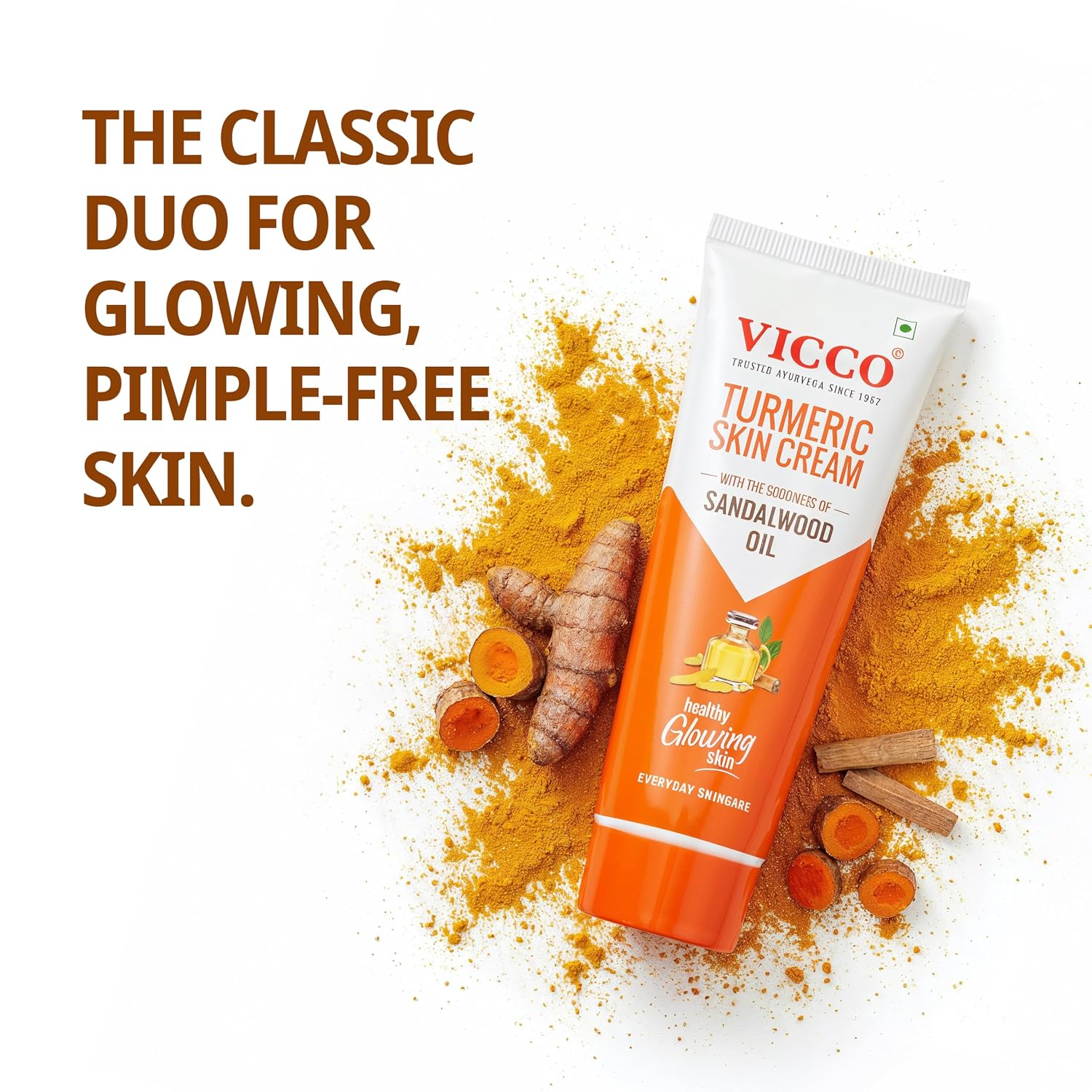 Vicco Turmeric Skin Cream with Turmeric & Sandalwood Oil, 70 g – view 2
