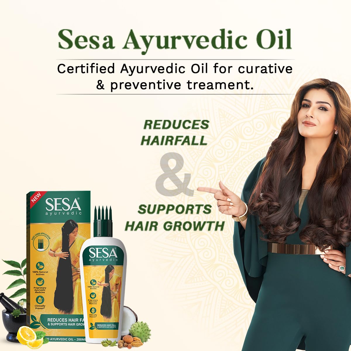 Sesa Ayurvedic Hair Oil with Bhringraj, 200 ml – view 3