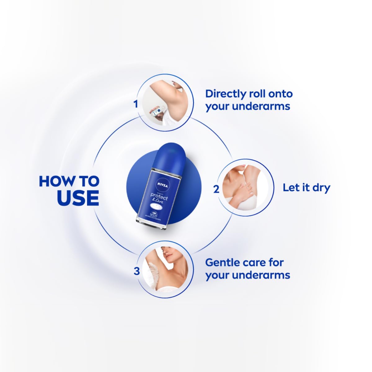 Nivea Protect & Care Fresh Roll-On Deodorant, Unisex, 50 ml – view 6