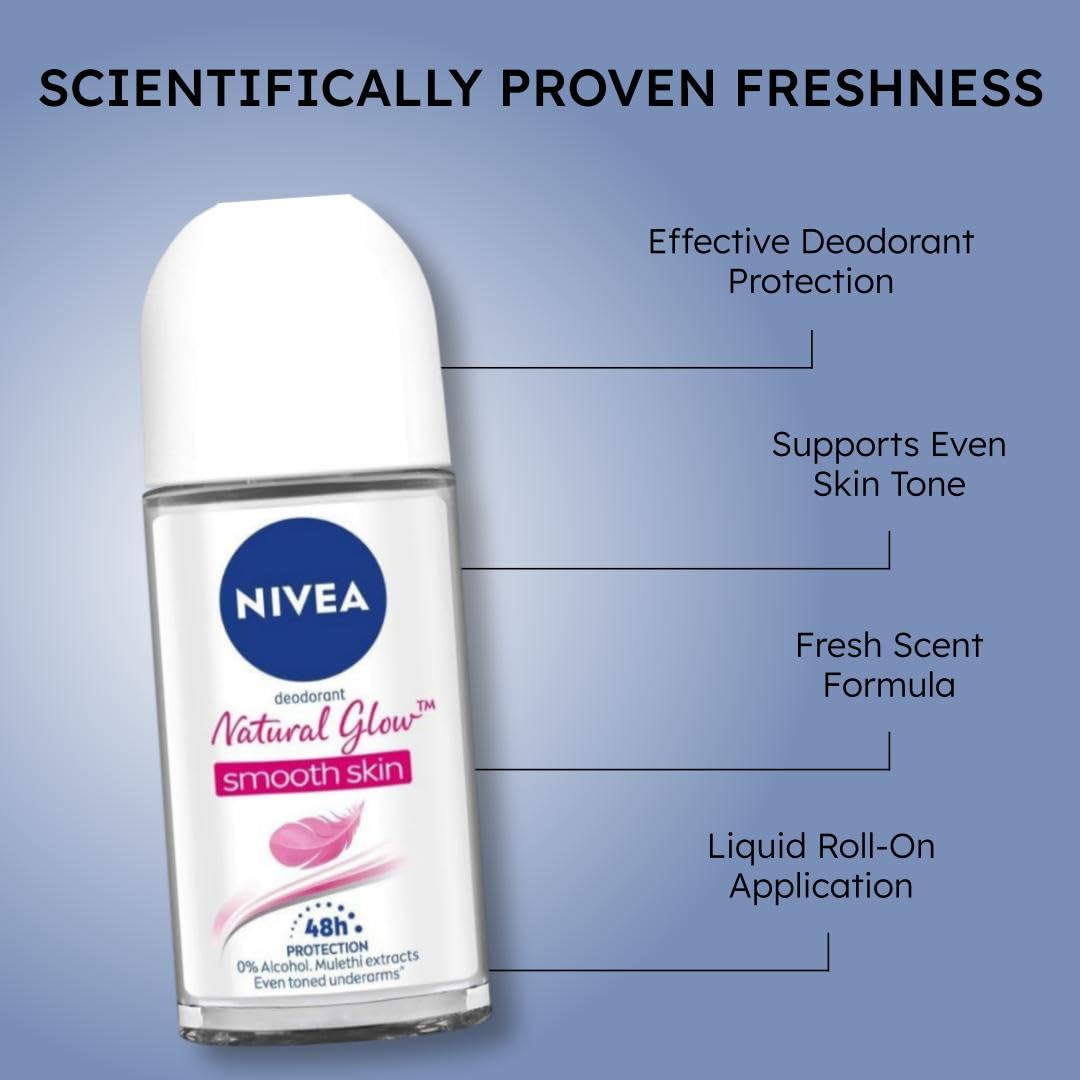 NIVEA Pearl & Beauty Deodorant Roll-On for Women, 25 ml Each (Pack of 3) – view 3