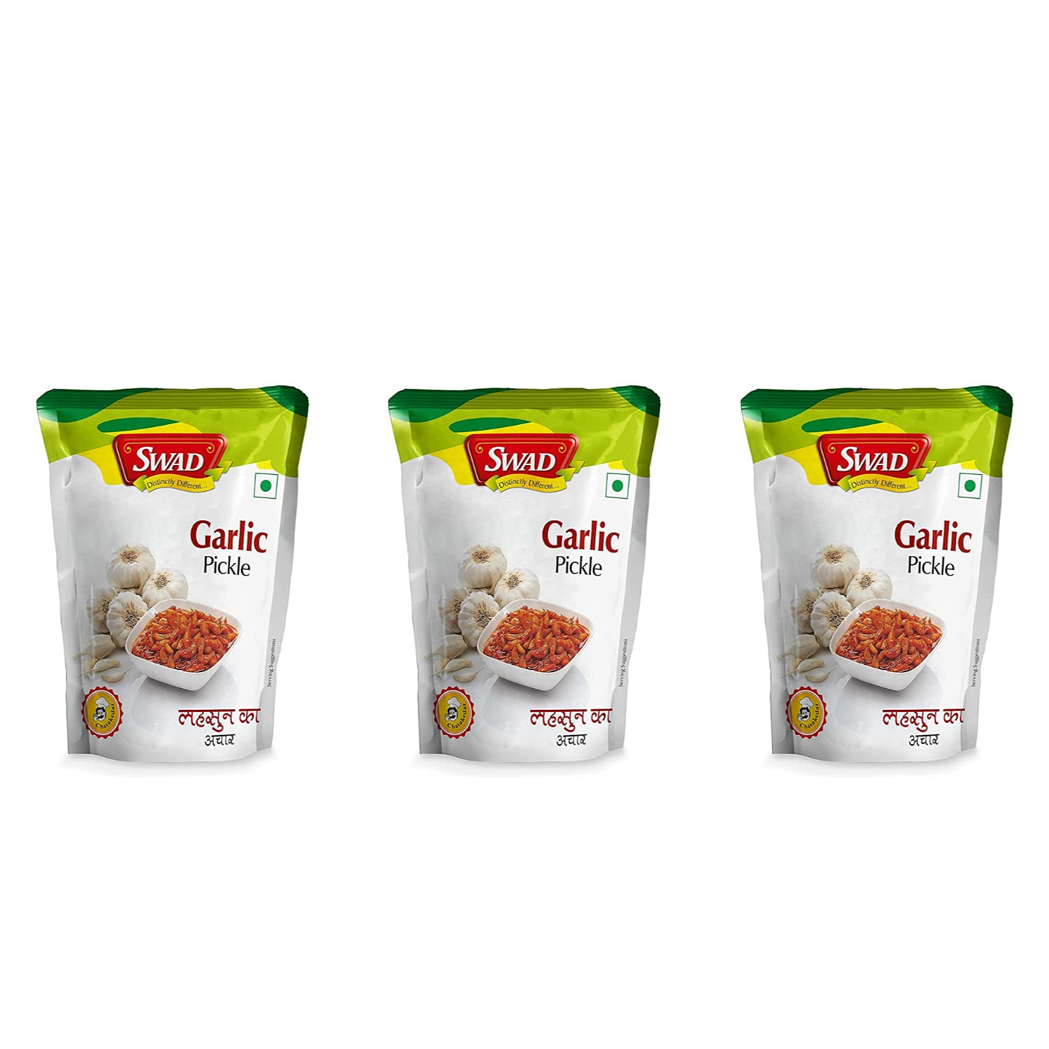 SWAD Distinctly Different and Delicious Garlic Pickle/Lahsun Achar - 200gm Each (Pack of 3)