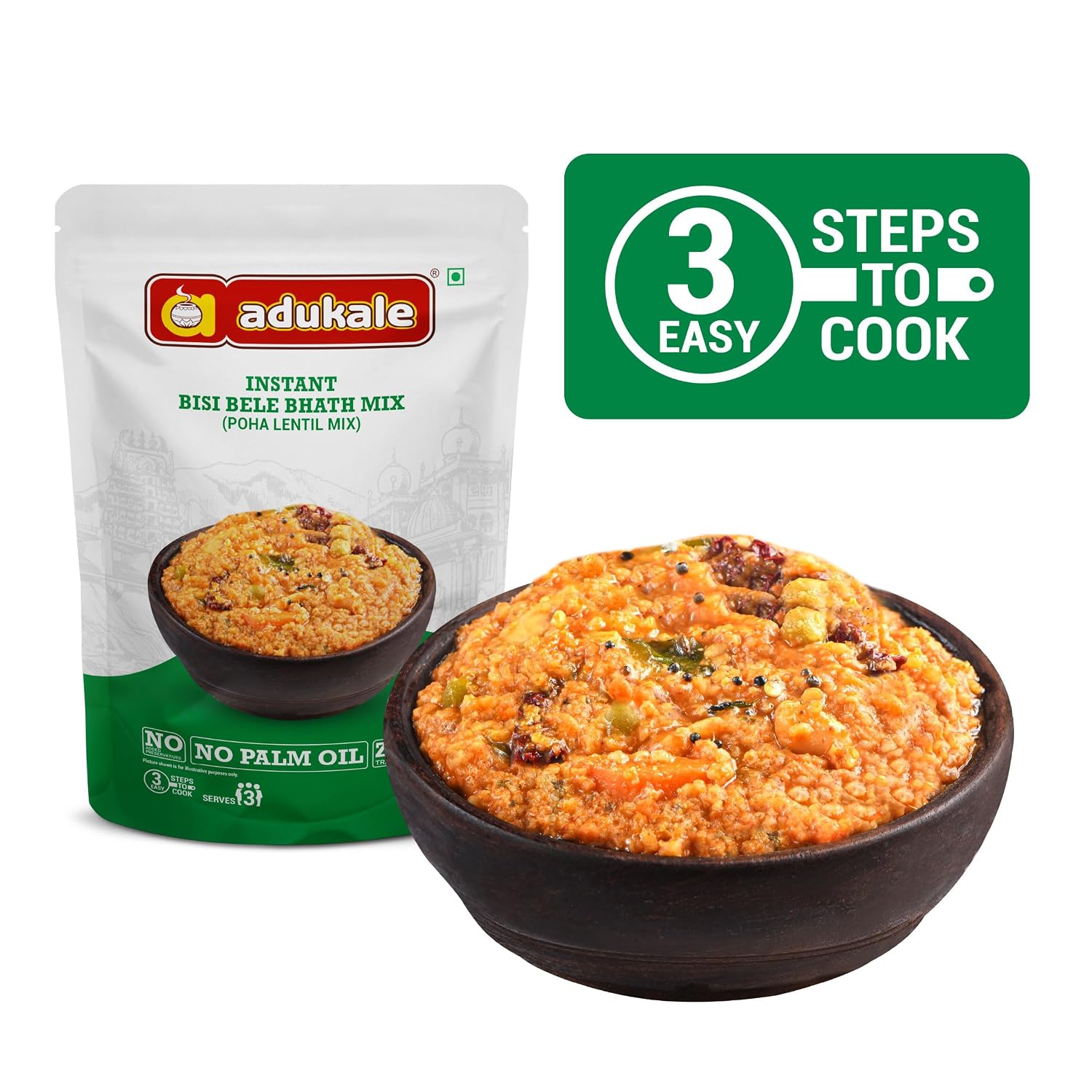 Adukale Instant Bisi Bele Bhath Mix, 250 g (Pack of 2) – view 4