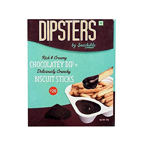 Snackible Dipsters Chocolate Dip with Biscuit Sticks, Pack of 12 – view 2