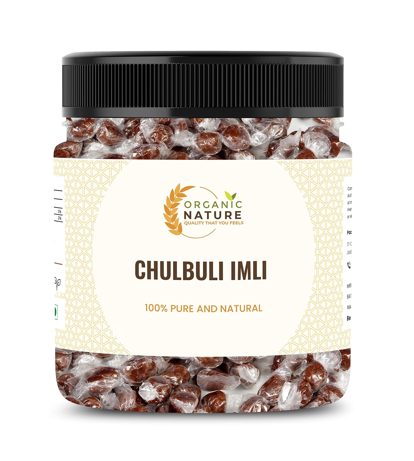 Organic Nature Imli Khatti Methi Imli Chulbuli Imli Tamarind Twist Candy Tamarind Candy [Jar Pack] (100 Grams)