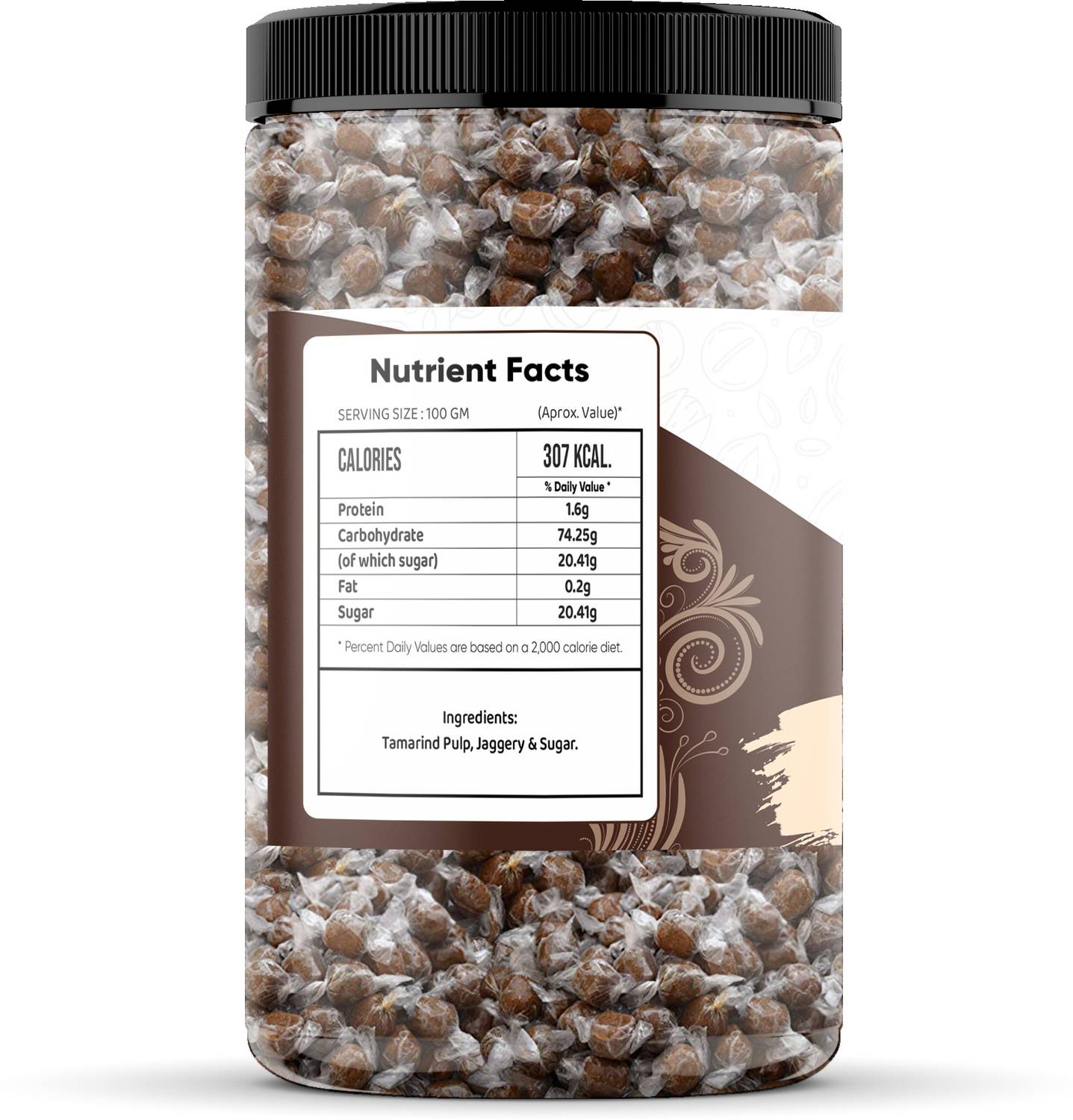 Bazaar5 Khatti Meethi Imli Twist Candy Jar Pack 500g – view 2