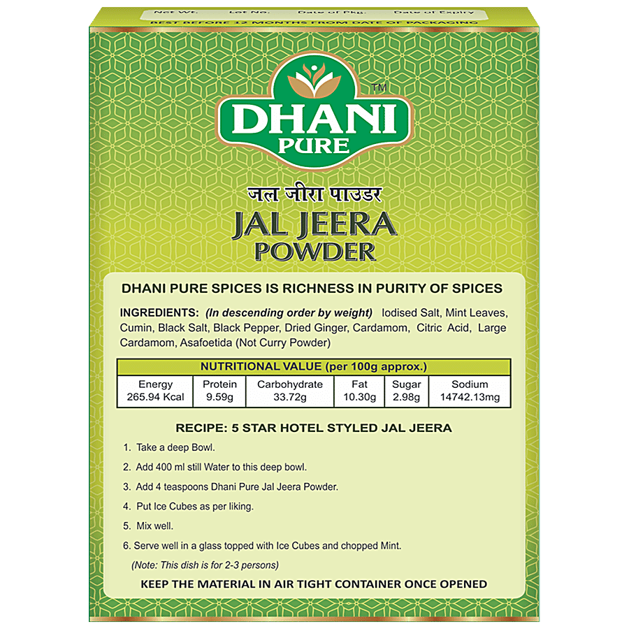 Dhani Pure Jal Jeera Powder - 10 g – view 2