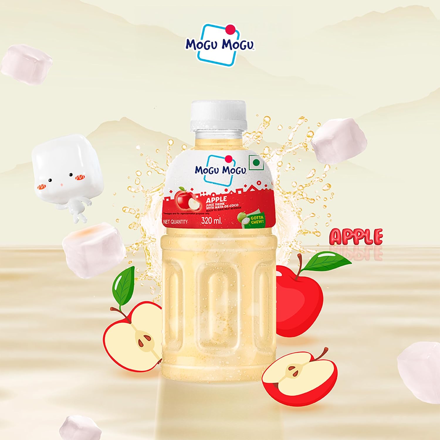 Mogu Mogu Apple Juice Drink with Nata de Coco Jelly 320ml Pack of 6 – view 6
