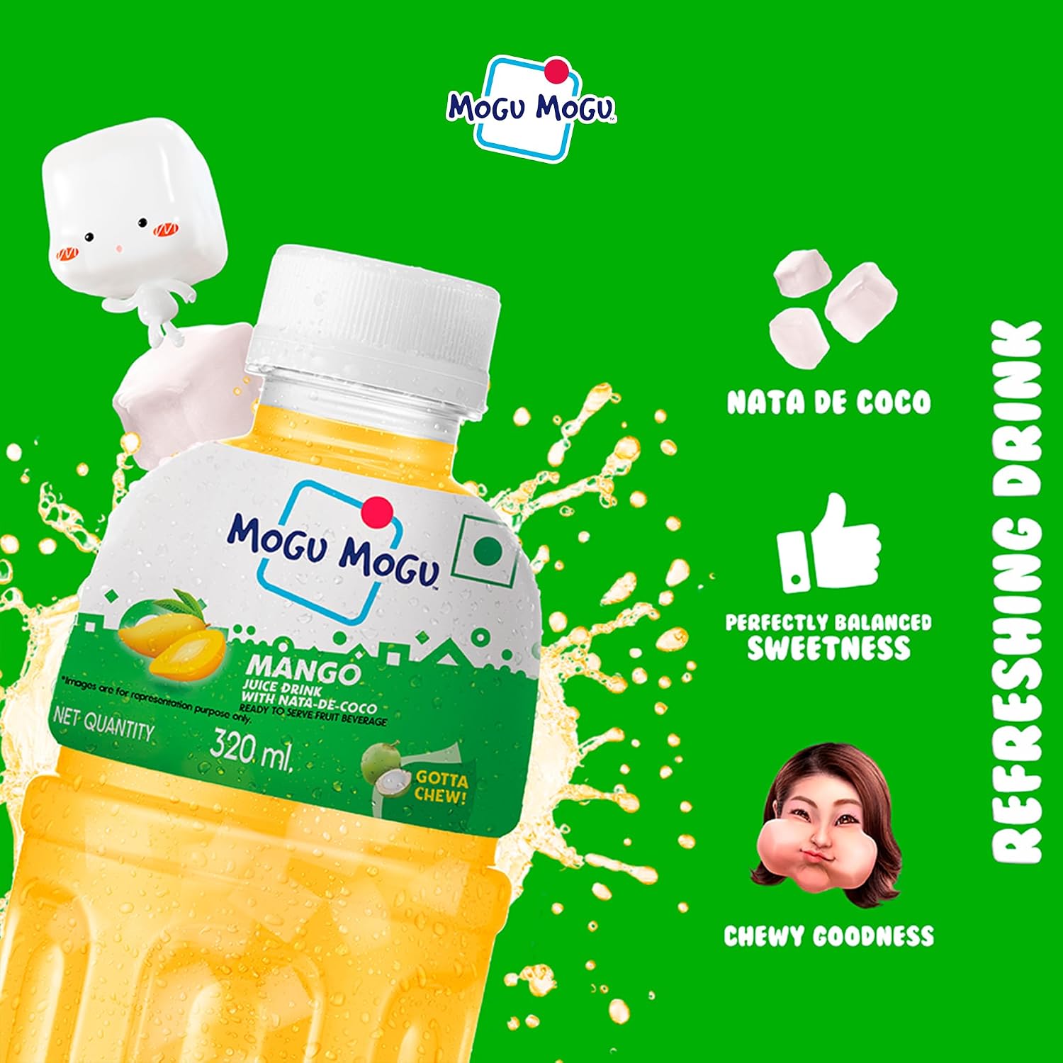 Mogu Mogu Mango Juice Drink with Nata de Coco Jelly 320ml – view 7